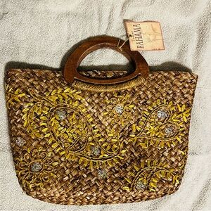 Tommy Bahama Brown and Yellow Floral Tote